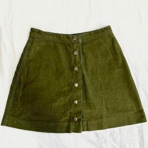 American Apparel Button Down Corduroy Skirt